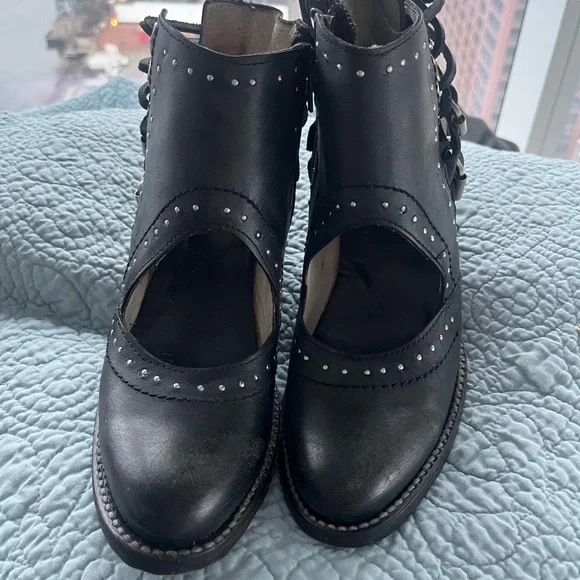 Freebird Black Studded Boots Desert 8 - Picture 4 of 9